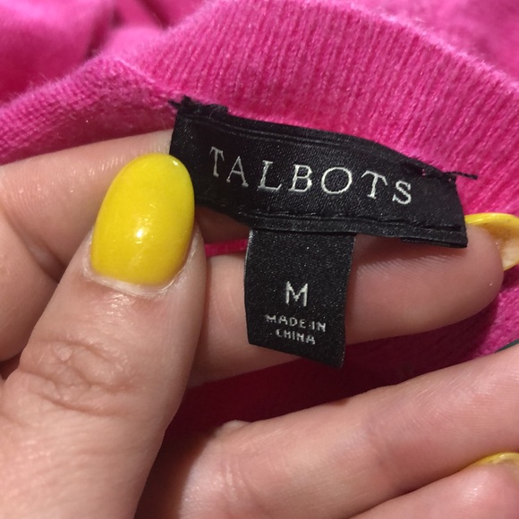 Talbots pink lambswool blend sweater size medium - Picture 9 of 11